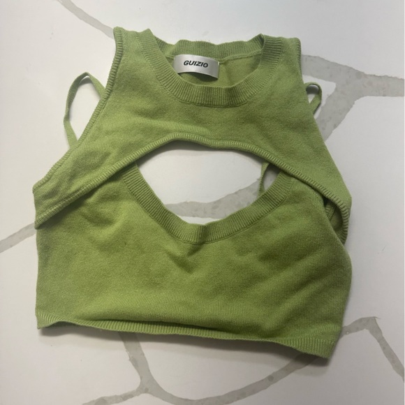 Danielle Guizio knit cut out crop top size M - Picture 5 of 8